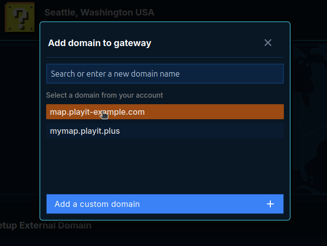 Add domain to gateway