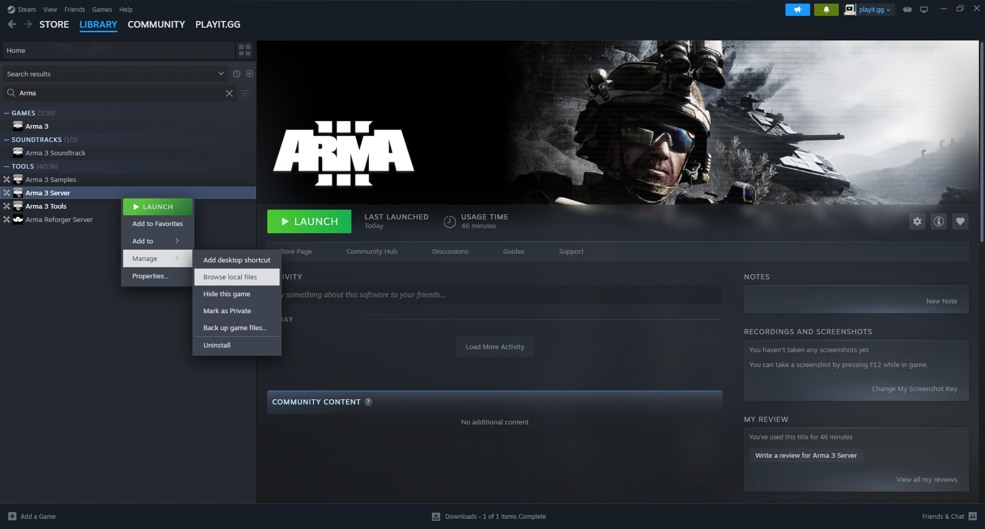 Browse local files