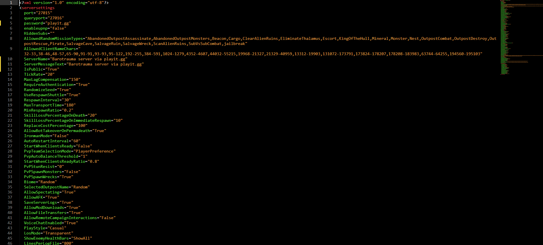 Barotrauma Server Configuration
