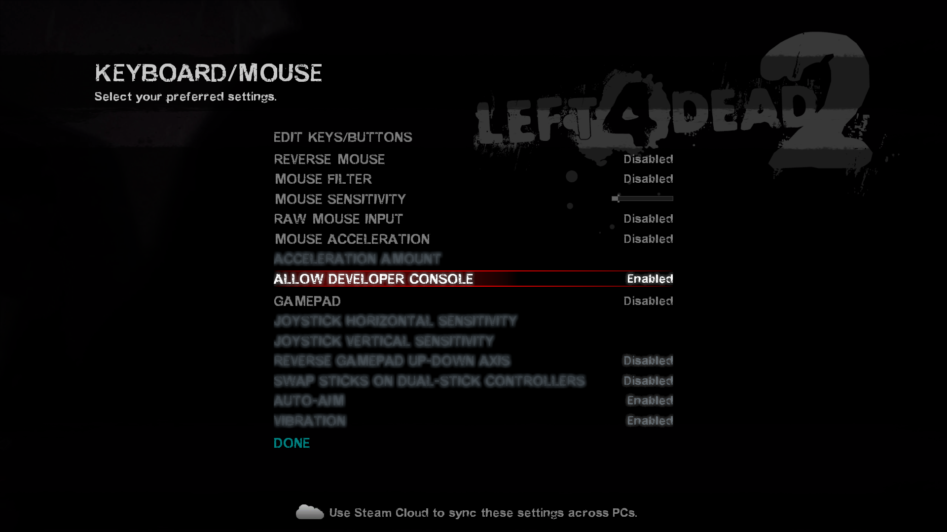 L4D2 Enable Console