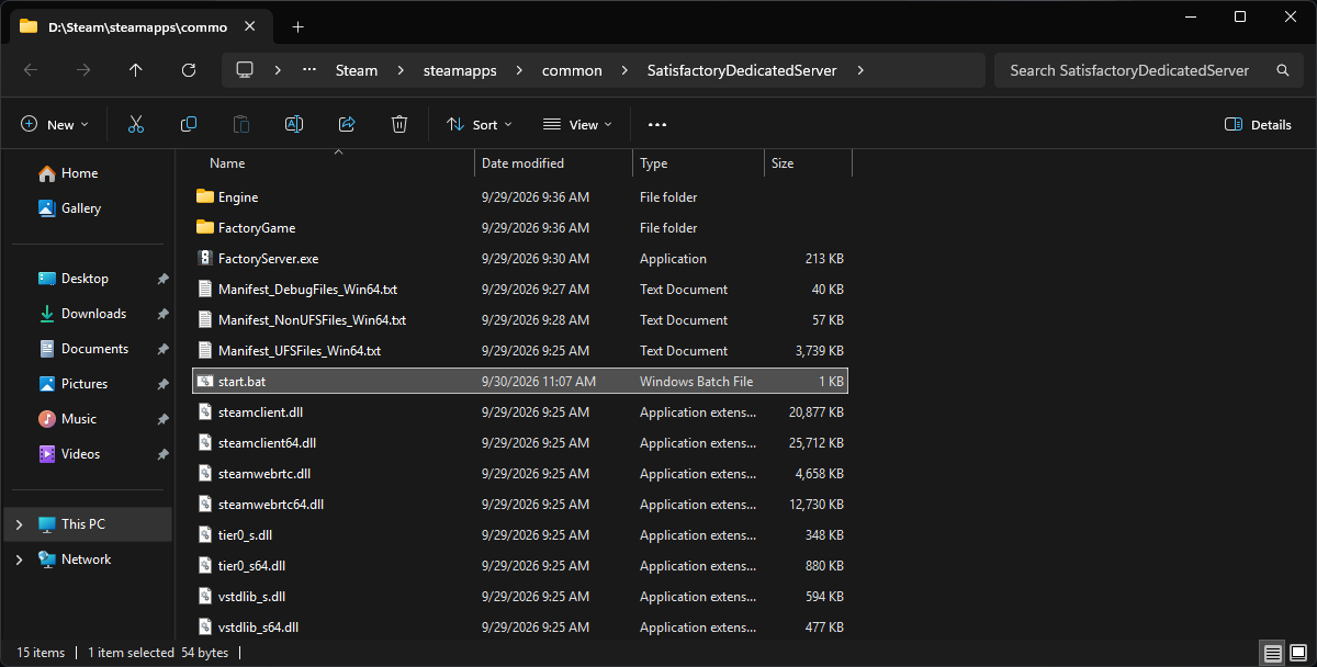 Satisfactory Server Files