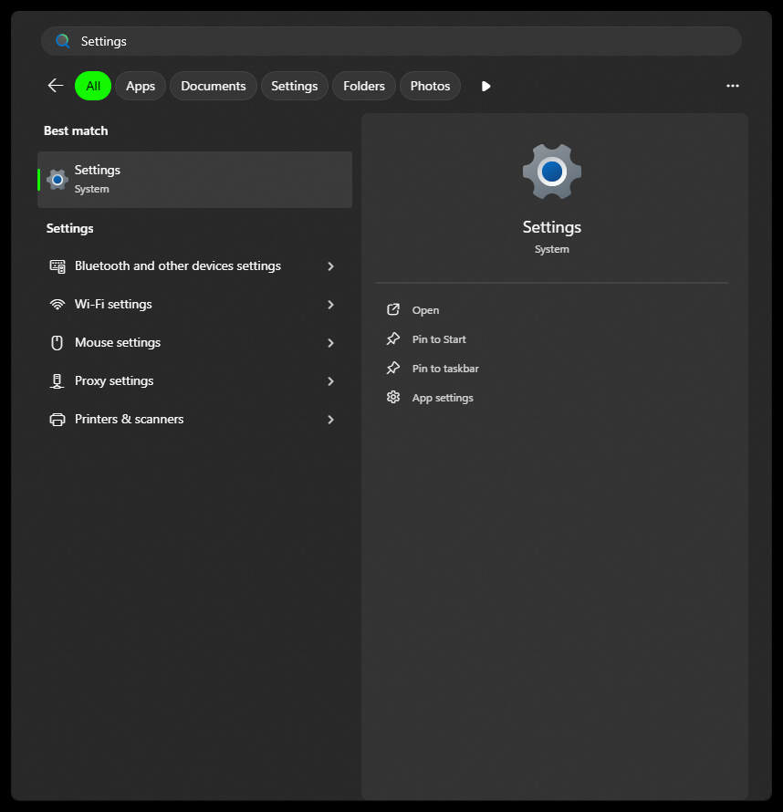 Windows Settings